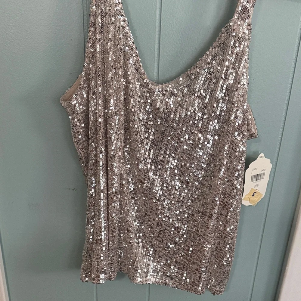 Altar'd State Glittering Silver Tank Top - Picture 2 of 3